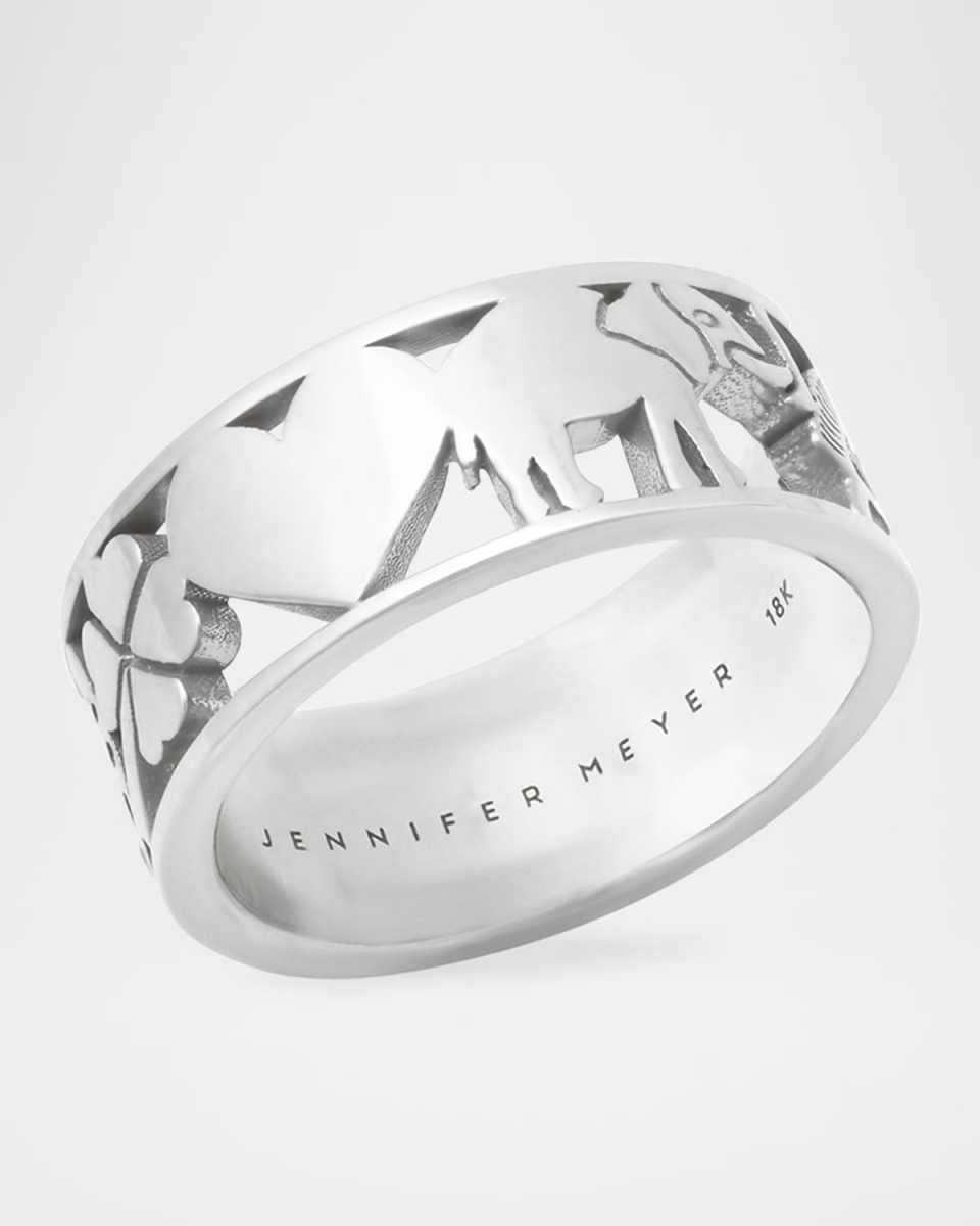 18K White Gold Good Luck Diamond Band Ring